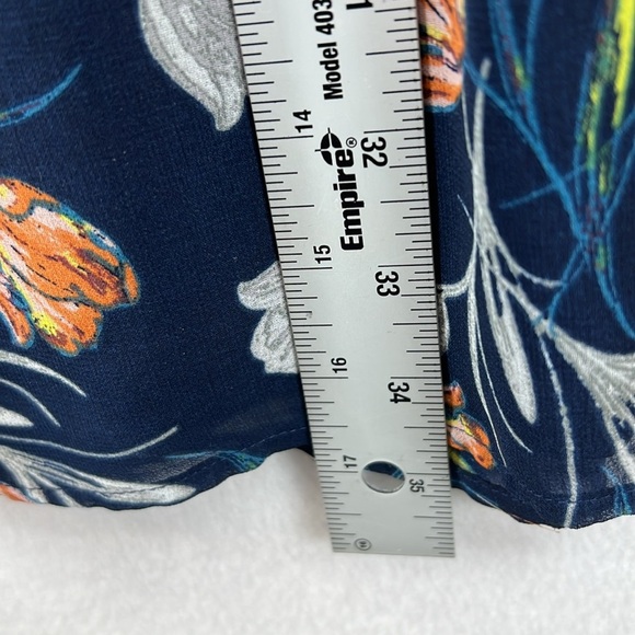 Daniel Rainn Dress Size S Navy Gray Rust Lined Cap Sleeves Elastic Waist EUC - Picture 12 of 12